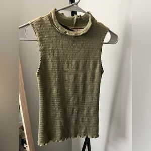 Olive Sleeveless Ribbed Tank